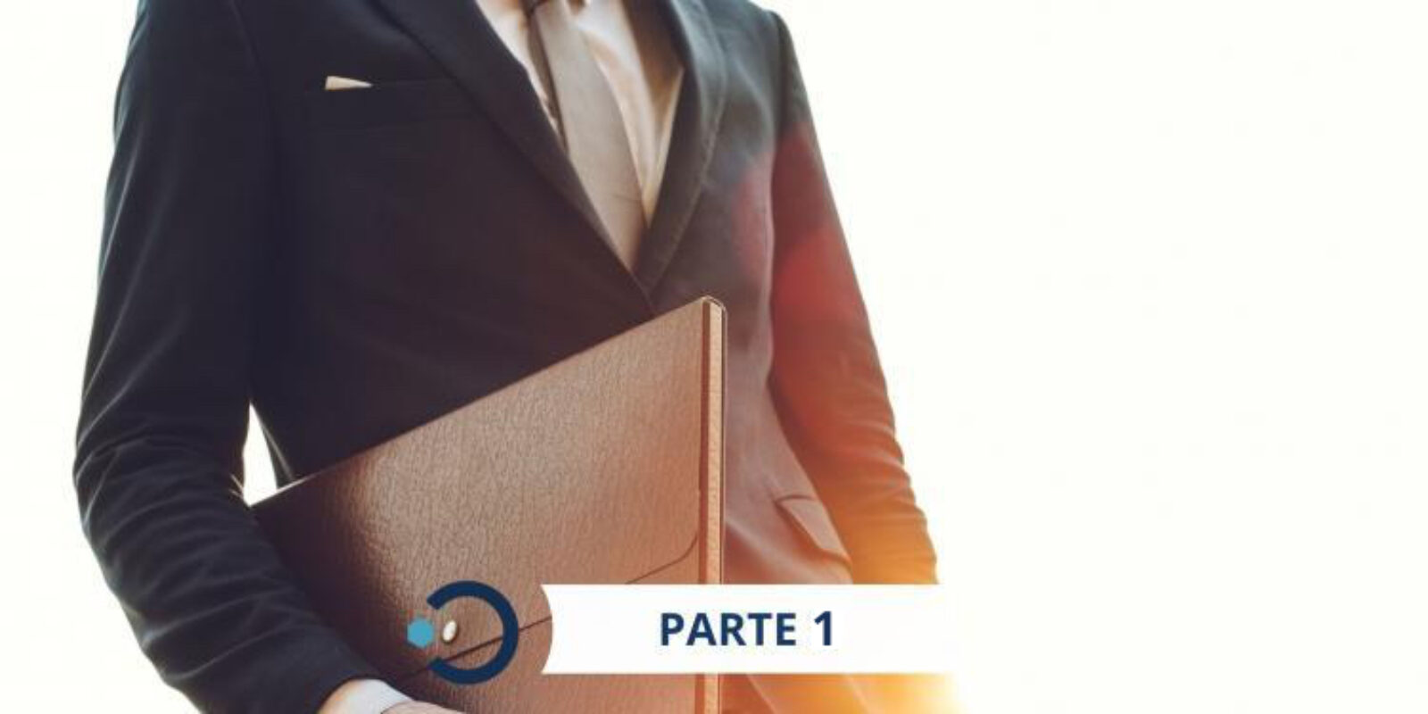 Professionista con una cartella portadocumenti e la dicitura «Parte 1» per l’approfondimento sul CCNL dirigenti