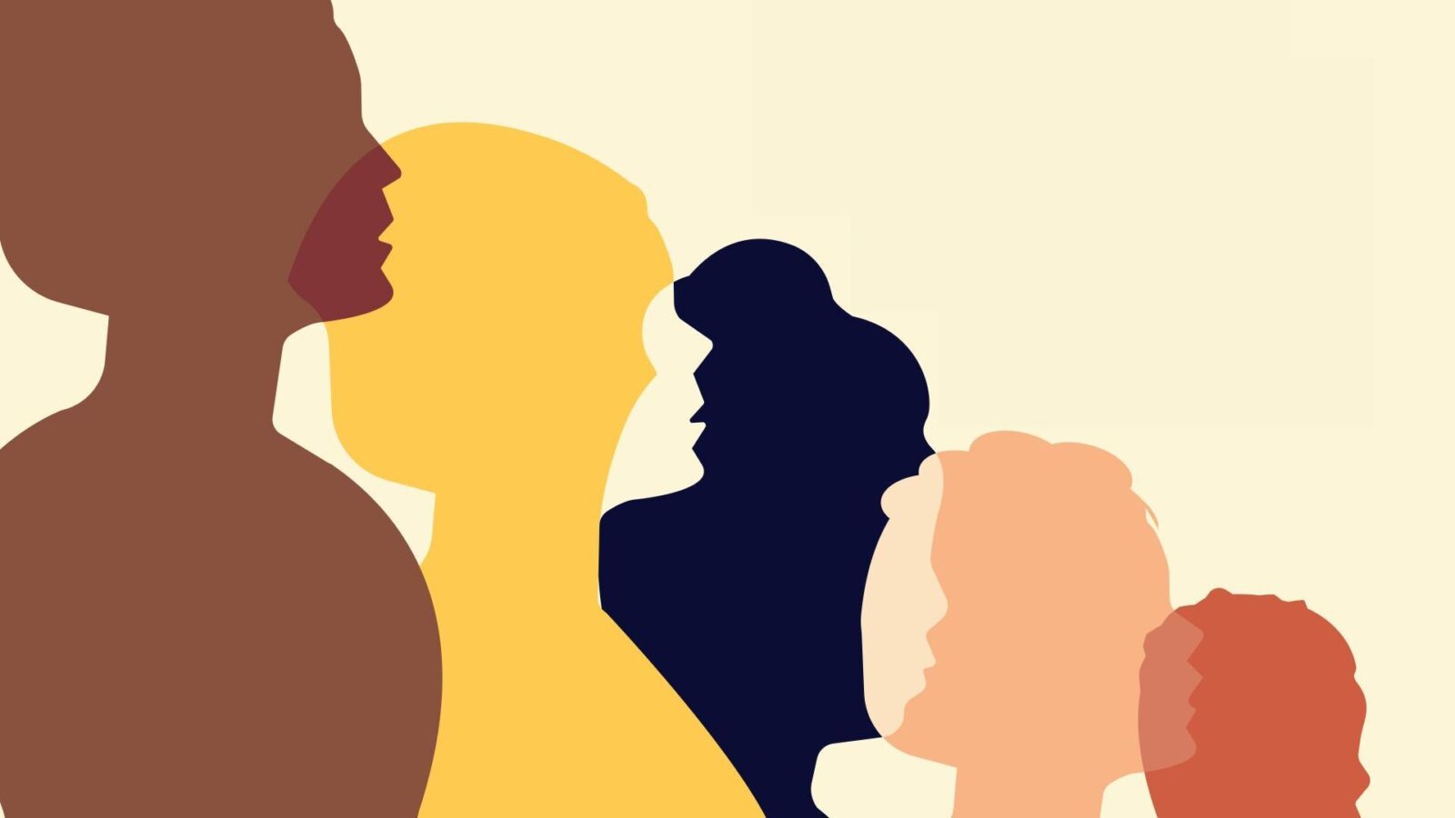 Illustrazione con profili femminili di diverse etnie, simbolo della lotta alla violenza e alle molestie di genere