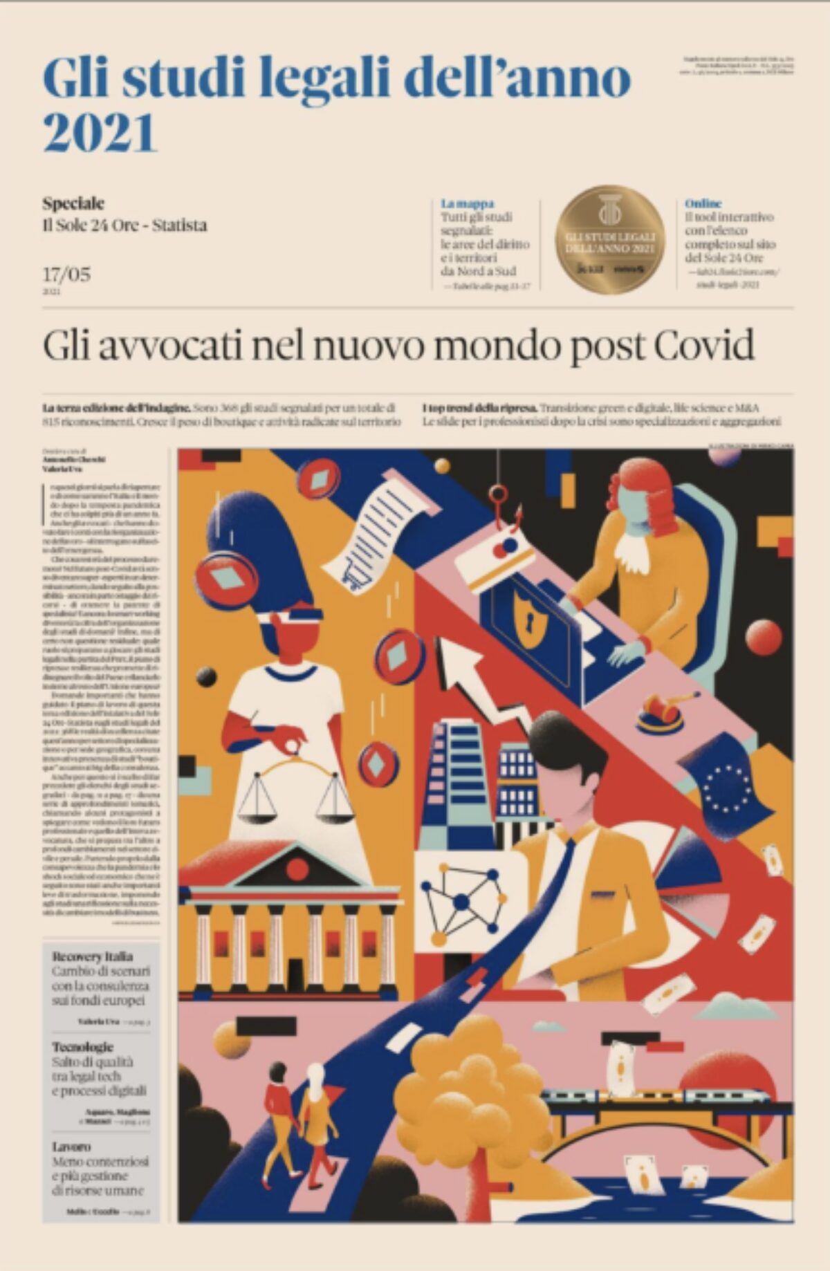 Dehò Masserelli tra gli Studi Legali di eccellenza 2021 de Il Sole 24 Ore e Statista