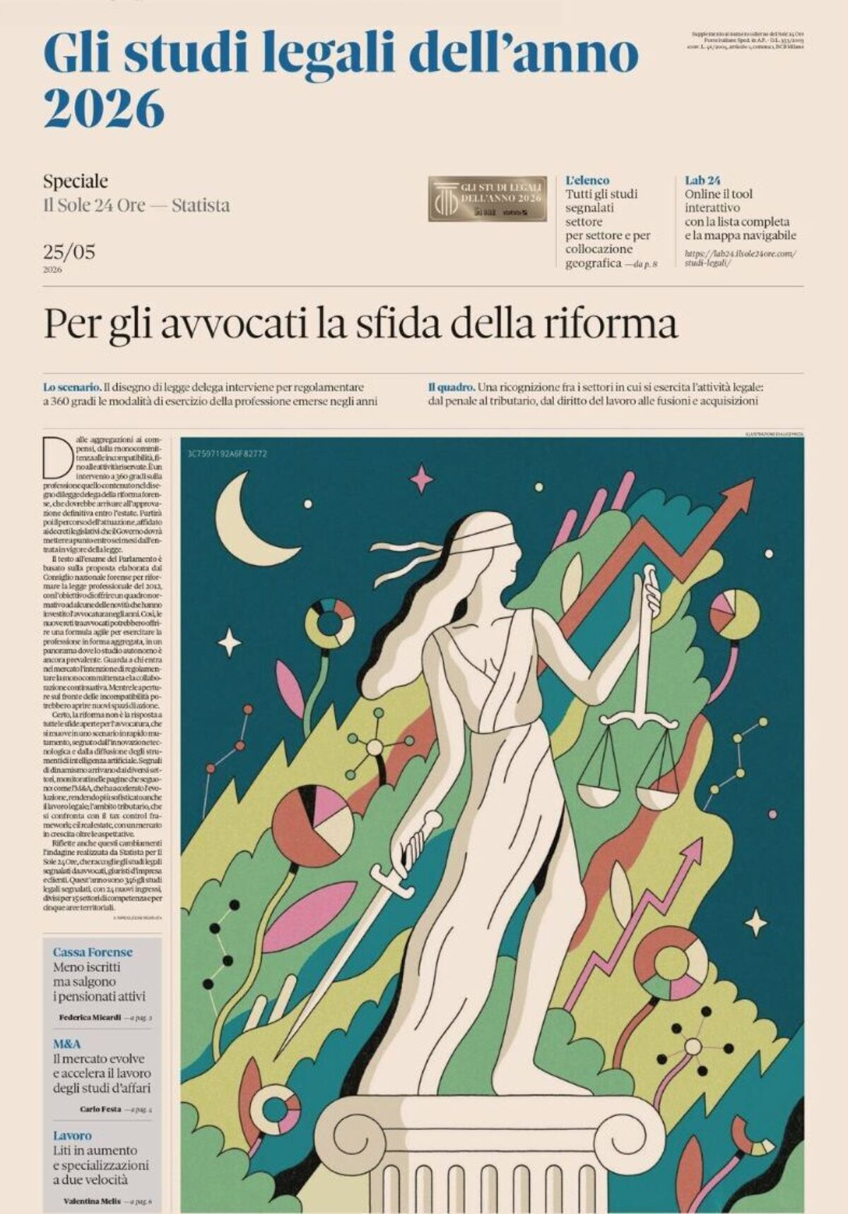 Dehò Masserelli tra gli Studi Legali dell'Anno 2026 de Il Sole 24 Ore